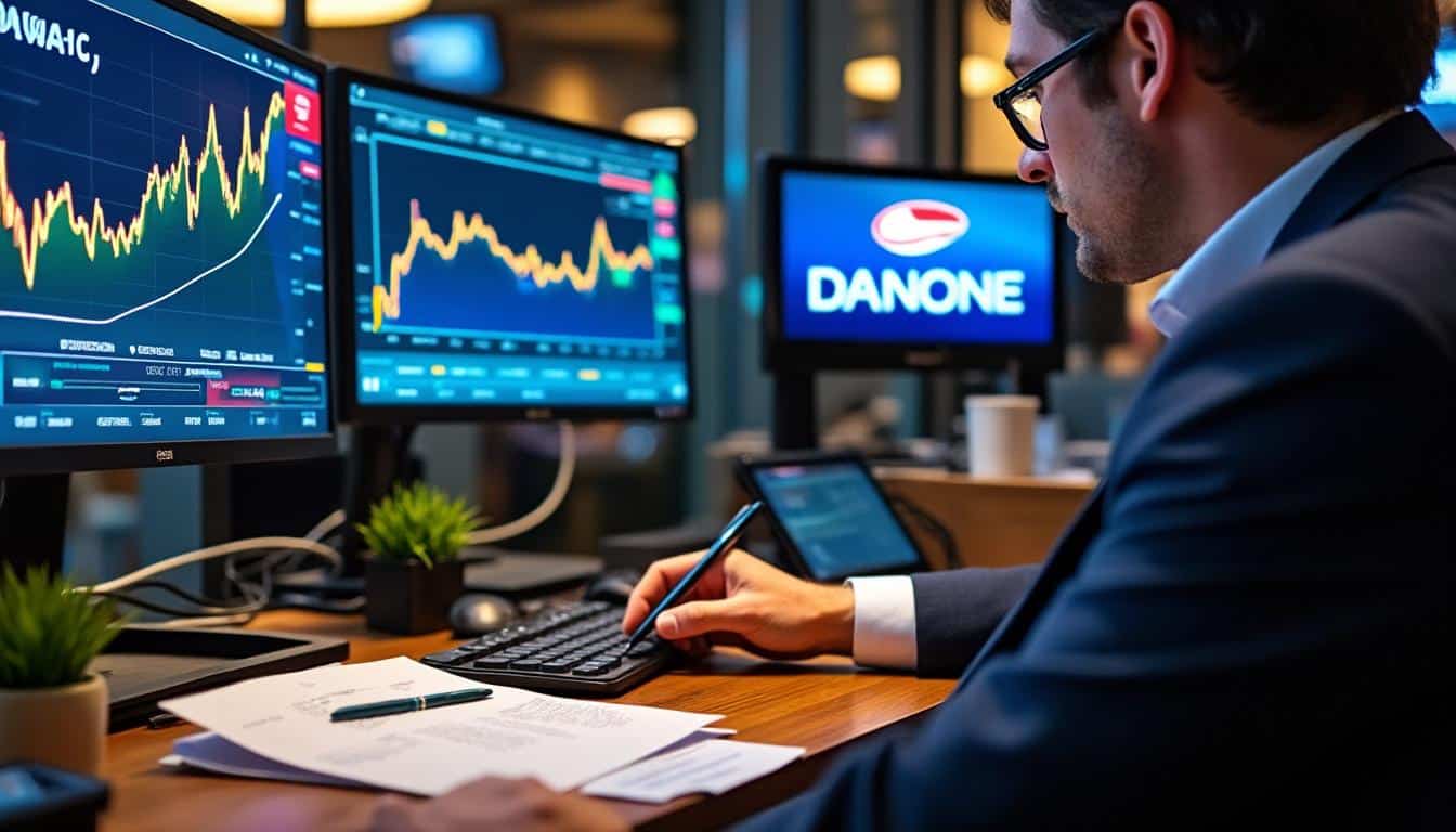 Illustration: Qu’est-ce que le cours de l’action Danone au sein de l’indice CAC 40 ?